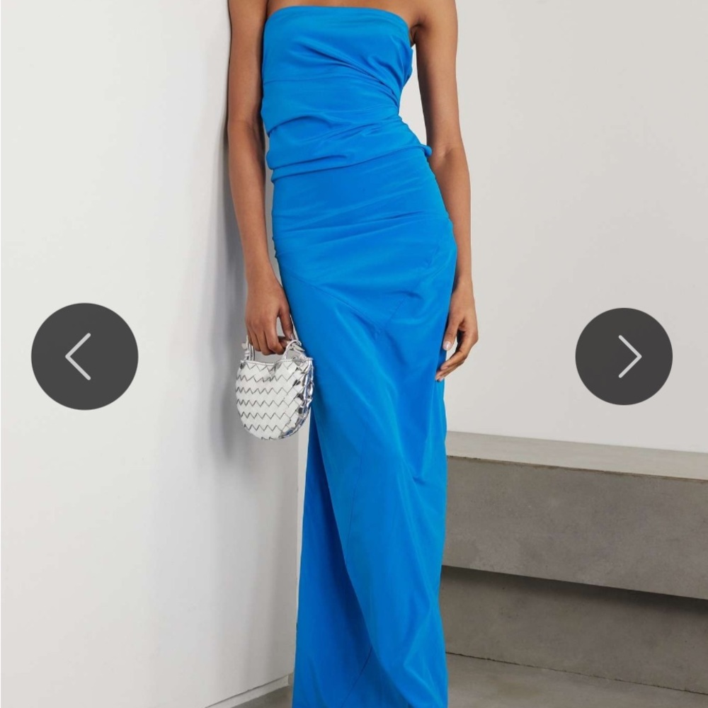 Proenza Schouler Blue Strapless Dress ‘Odette’